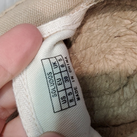Anthropologie Soludos Womens Canvas Espadrille Loafer Slip on shoes sz 8.5 - Picture 12 of 12